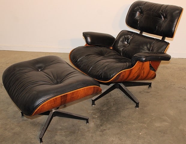 Iconic signed Herman Miller chair and ottoman dated 1976. Chair and stool are in nice condition. (1) (1 of 6)