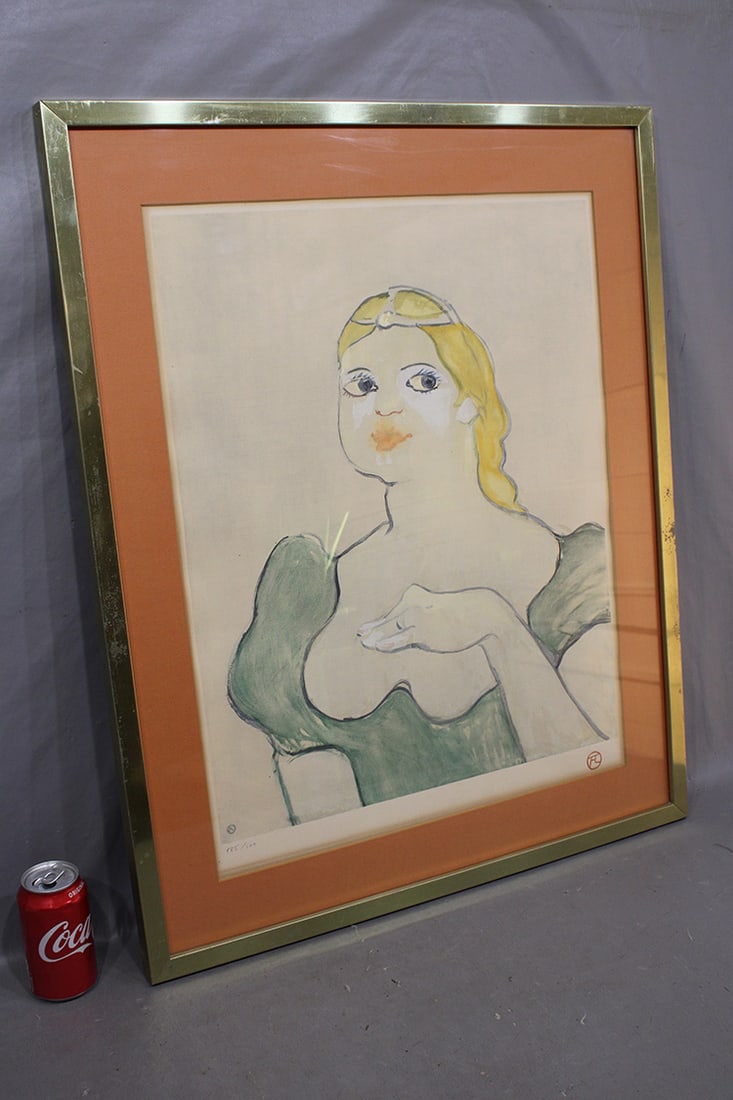 Limited edition litho of Toulouse-Lautrec 185/500. Nicely framed, estate fresh. Size with frame is (1 of 5)
