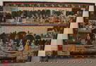 Vintage hand painted Indian Pishwaa painting on silk. Finely painted, put on artist board and
