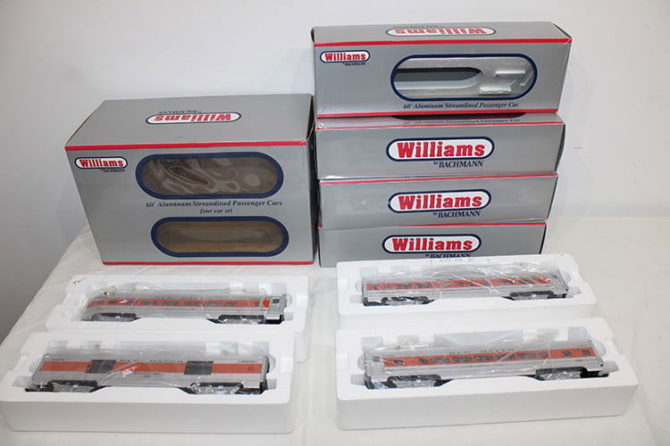 Williams 60" aluminum passenger cars 4 piece set in original box. New, never opened. Private (1 of 4)