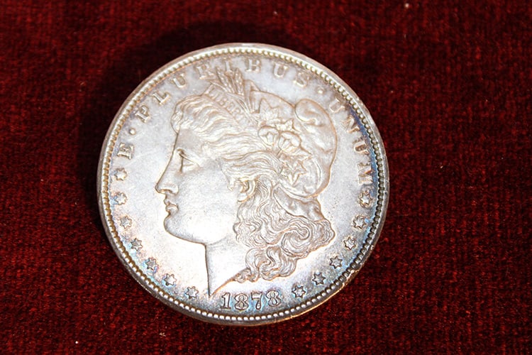 1878-CC Morgan Silver Dollar: 1878-CC Morgan silver dollar. Estate fresh.