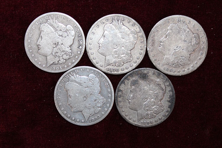 5 Morgan Silver Dollars (1 of 2)