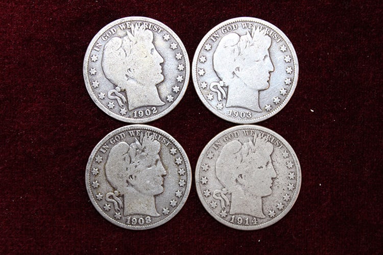 4 Silver Liberty Head Half Dollars (1 of 2)