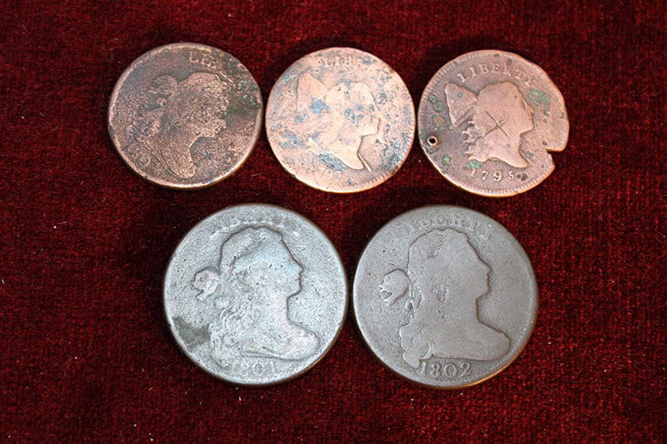 4 Early Liberty Cap Large Cents (1 of 2)