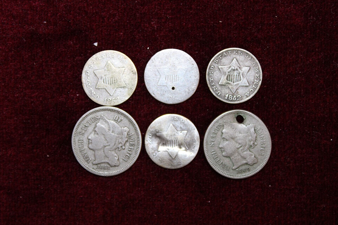 (6) 3 Cent Pieces (1 of 2)