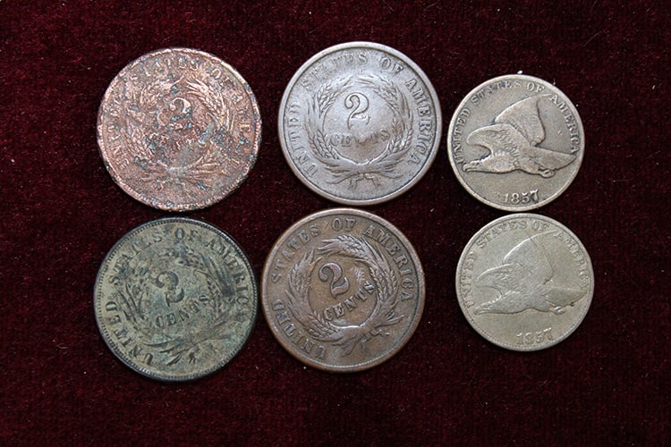 4 Early 2 Cent Pieces (1 of 2)