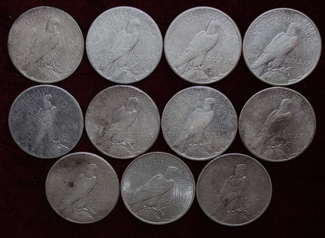 11 Nice Silver Peace Dollars (1 of 5)