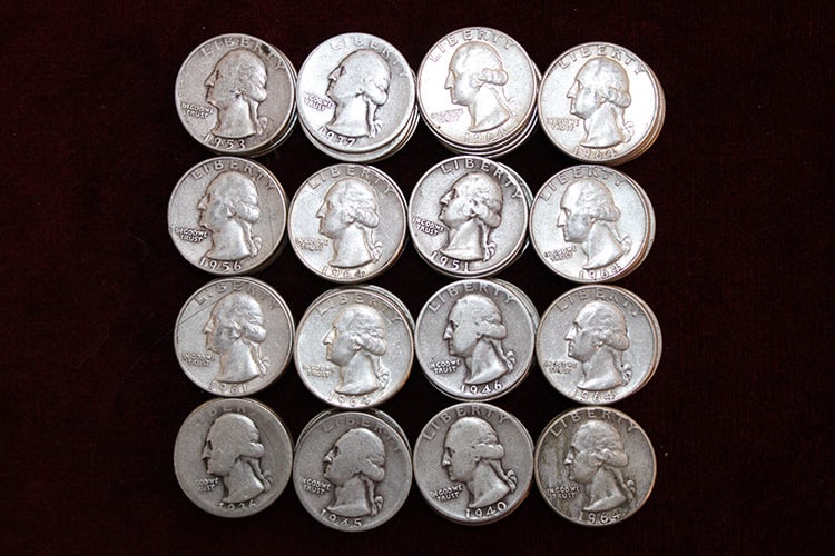 100 Washington Silver Quarters 20 Ozt (1 of 3)