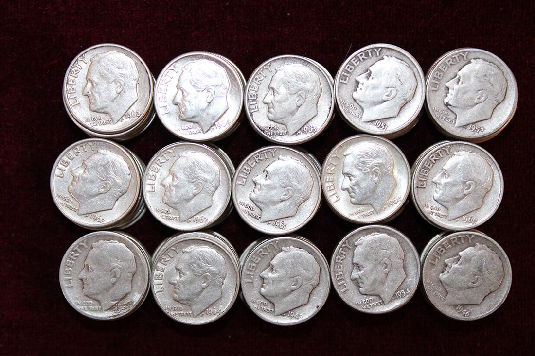 125 Roosevelt Silver Dimes (1 of 4)