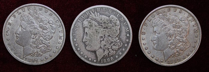 3 Nice Morgan Silver Dollars (1 of 4)
