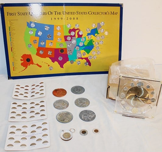 2 Groups Of Commemorative State Quarters, Silver Coin Clock (1 of 7)