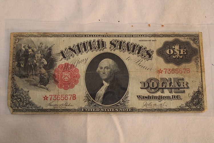 1917 $1 U.S. Note, Large #736567B (1 of 4)