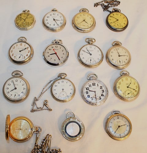 15 Vintage Pocket Watches, All Estate Fresh (1 of 4)