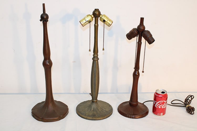 3 Handel Lamp Bases, 2 Signed (1 of 5)