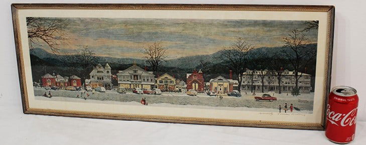 Hand Signed Norman Rockwell Print "Stockbridge Main St. At Christmas" (1 of 4)