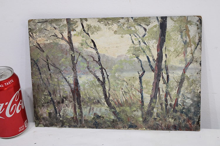 Impressionist Painting Of Mountain, Lake And Trees (1 of 4)