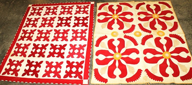 2 Early Hand Made Quilts, (1) Princess Feather (1 of 6)