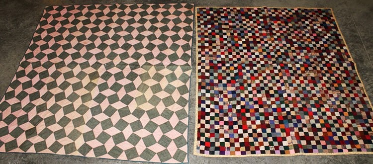 2 Antique Hand Made Estate Fresh Quilts (1 of 8)