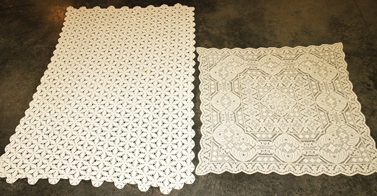 2 Antique Hand Crochet Table Cloths (1 of 7)