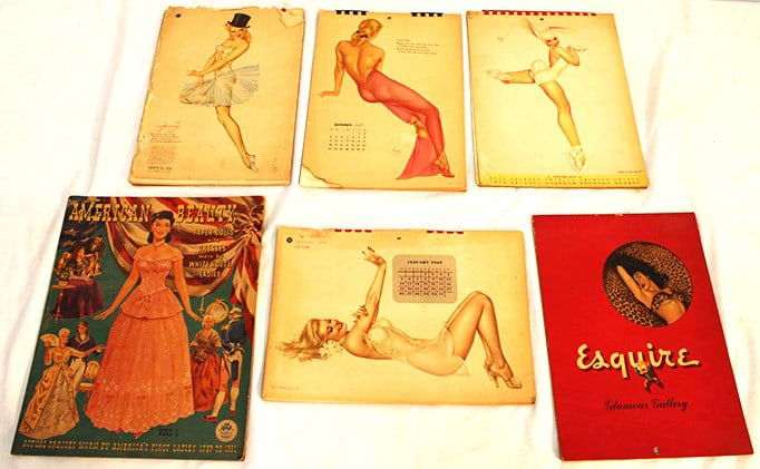 (5) 1946, 1947, 1948 Esquire Pin Up Girl Wall Calendars And (1) 1951 American Beauty (1 of 9)