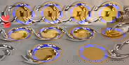 (10) 8.5" Pickard Plates With Cobalt And Gold