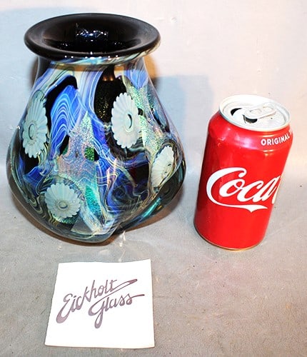 Beautiful Signed Eickholt Glass (Art Glass Vase) (1 of 3)