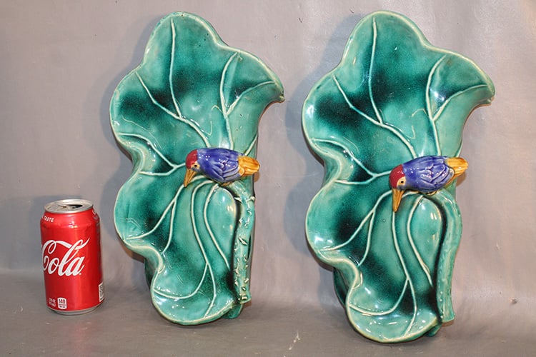 Pair Of Nice Michael Higgins Midcentury Pottery Wall Pockets (1 of 5)