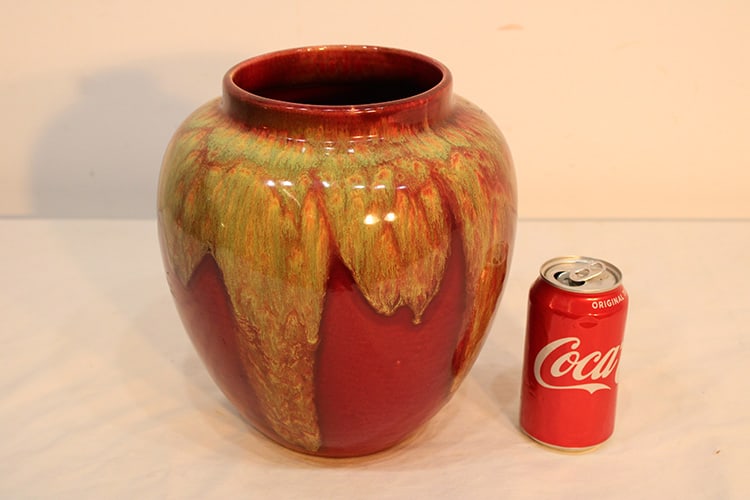 Large Bulbous Signed Weller Pottery Vase (1 of 3)