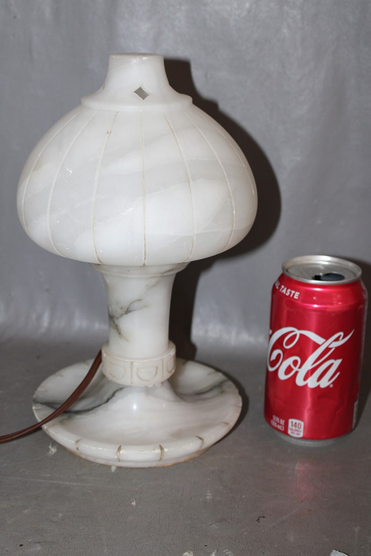 Sweet Antique Alabaster Night Light: Sweet antique alabaster night light in nice condition. 6" wide, 11" tall.