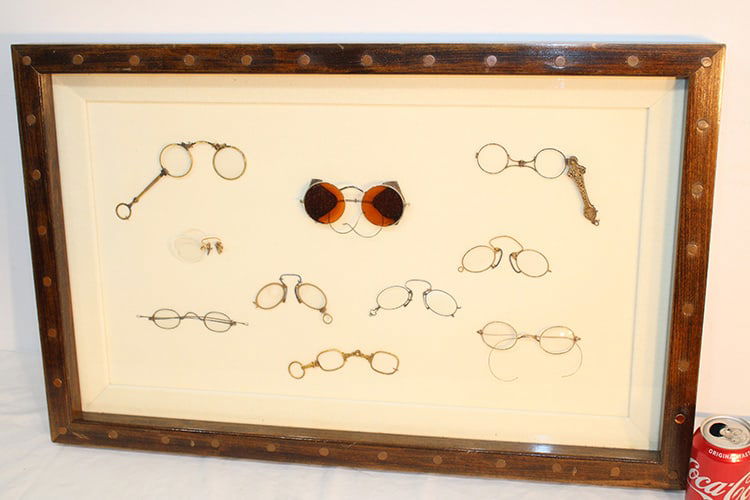 Collection Of Antique Eye Glasses Nicely Framed (1 of 4)