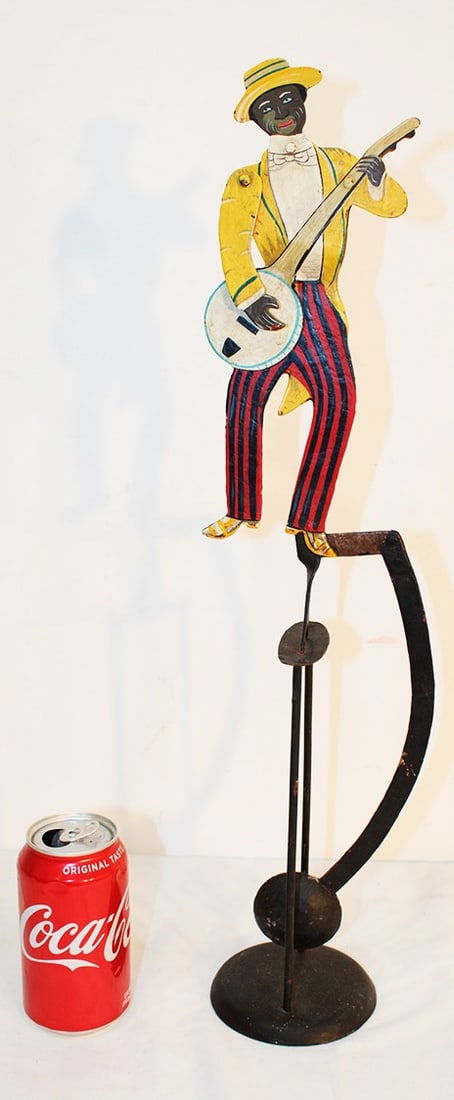 Vintage Hand Crafted 22" Black Man Playing A Banjo (1 of 6)