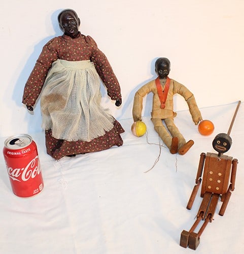 3 Antique Black Dolls Including 1 Bisque (1 of 5)