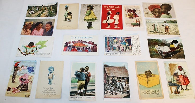 Nice Collection Of 18 Vintage Black Post Cards (1 of 6)