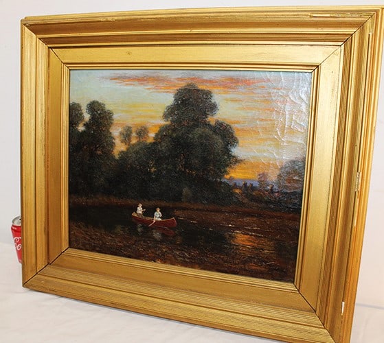 Nice Large Oil Painting On Canvas Artist Signed Probably 19Th C. Signed E. Bart___ (1 of 6)