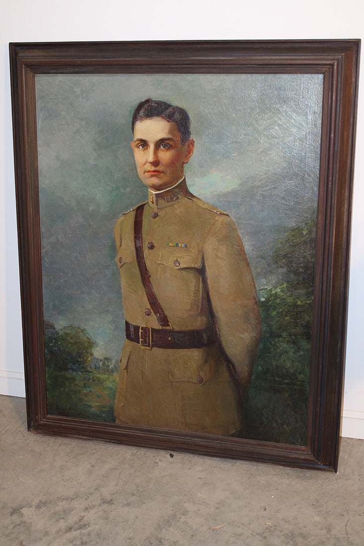 Well Done Portrait Of U.S. Military Soldier: Well done portrait of U.S. military soldier. Nicely framed, estate fresh. 34" wide, 42" tall.