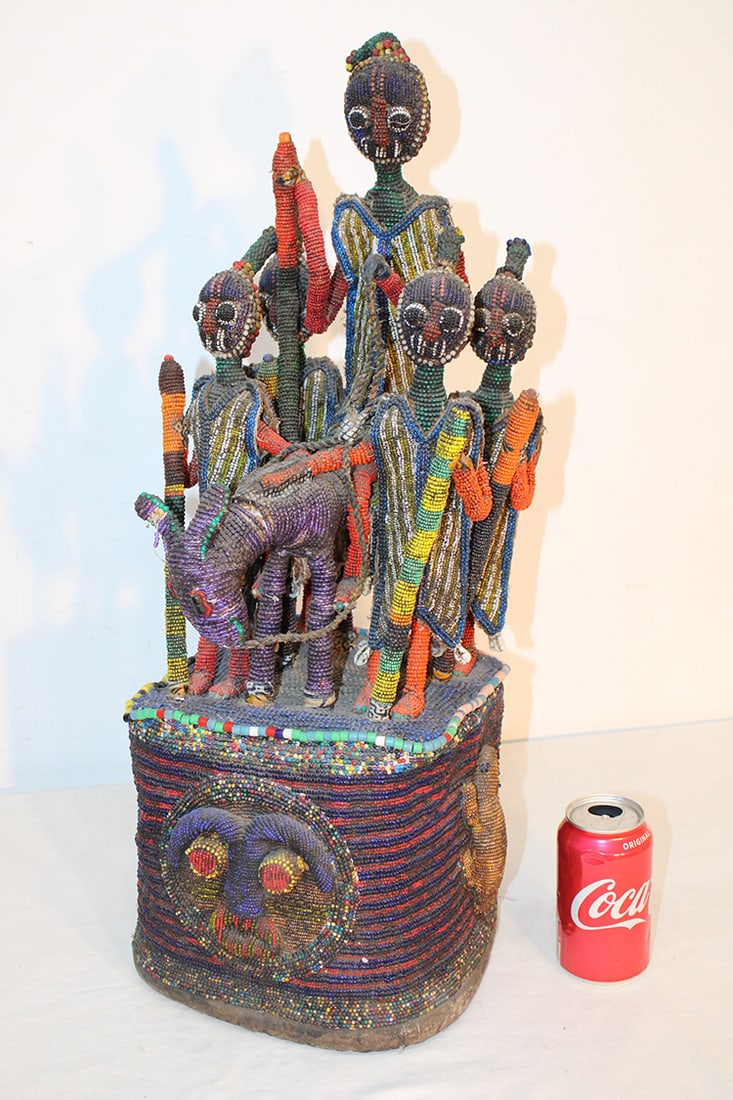 African Yoruba Beaded Crown Headdress Called A Adenia (1 of 6)