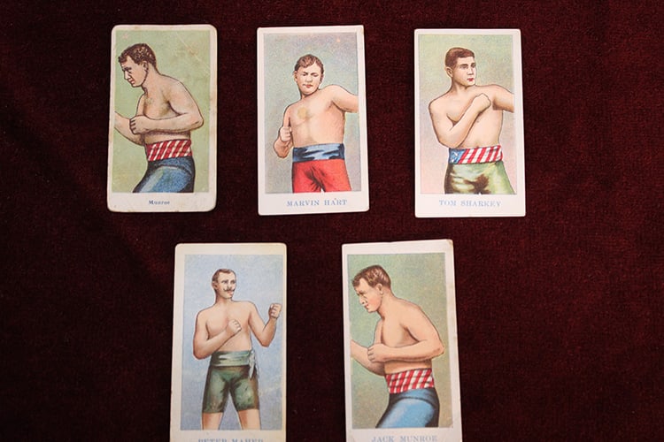 5 Mini 1910 American Caramel Prize Fighter Cards (1 of 4)