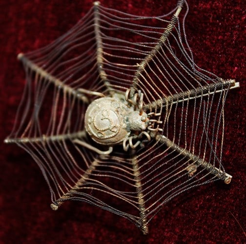 Set Of 6 Vintage Spider Web Place Card Holders (1 of 4)