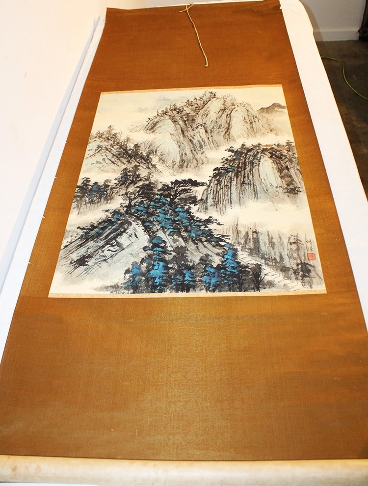 Large Oriental Scroll Hand Done And Signed (1 of 5)
