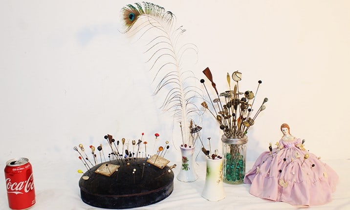 Large Estate Fresh Collection Of Hat Pins Including Holders (1 of 6)