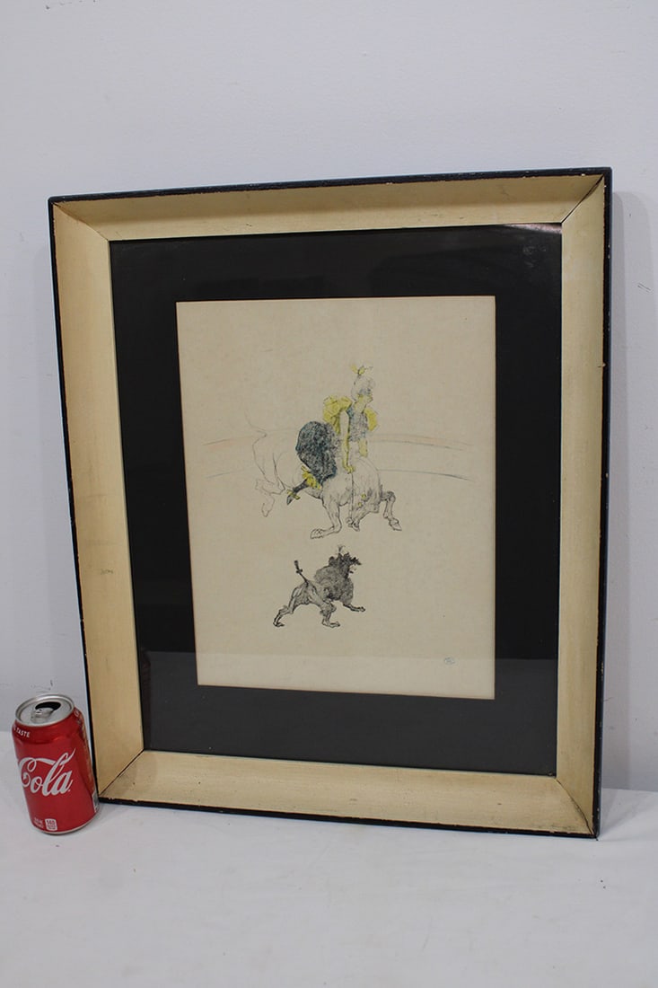 Nicely Framed Toulouse Lautrec Print "Clowness Performer" (1 of 3)