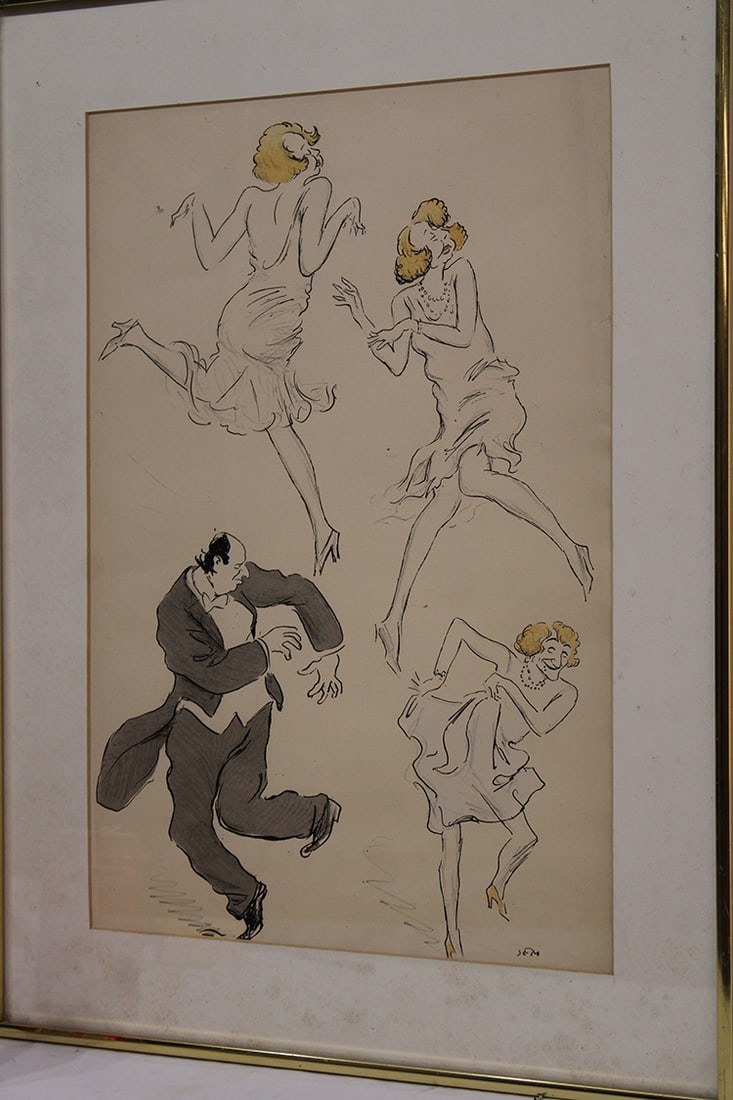 Hand Colored Litho 1927 French From George Goursat 1863-1934 (1 of 4)