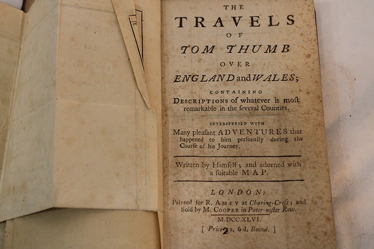 1749 Book Titled "Travels Of Tom Thumb Over England And Wales" (1 of 5)