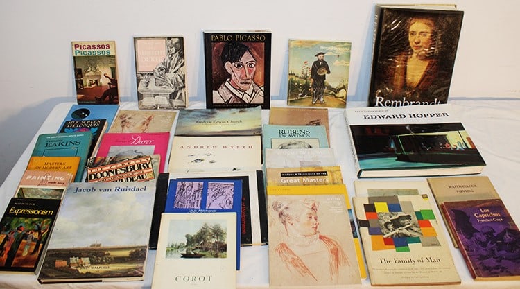 30 Good Art And Related Books From A Private Home: 30 good art and related books from a private home including Hoopeer, Picasso, Rembrandt, Church, Wyeth, Homer, etc.