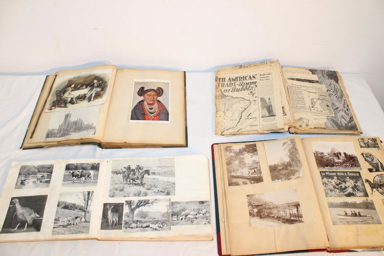 4 Nice Early Scrap Books (1) Has 10 Large Indian Pictures (1 of 10)