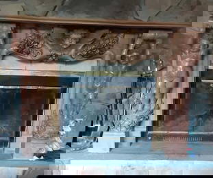 Awesome Solid Marble Mantle with Full Bodied Putti Supports
