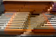 Nice Estate Fresh Mid-Century queen size Teak Bed signed Westnofa Norway