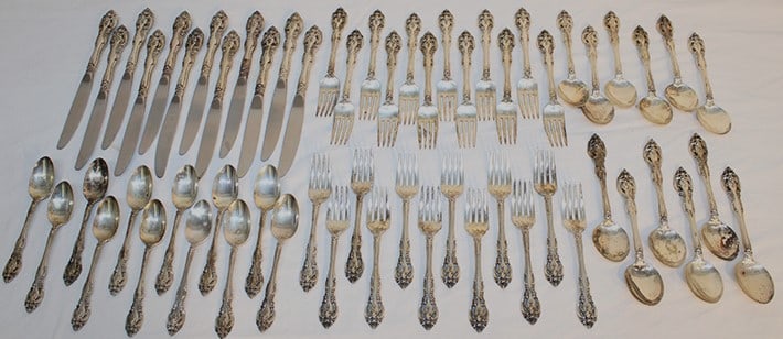 Fabulous 60 Piece Gorhman Sterling Silver Flatware Set "Lascala" 82 Ozt Plus 12 Knives (1 of 9)