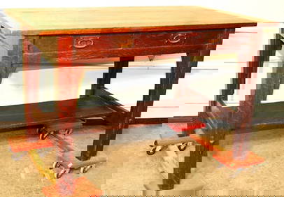Signed Gustav Stickley 48" 2 drawer library table #615. Estate fresh, original finish, signed twice. (1 of 8)