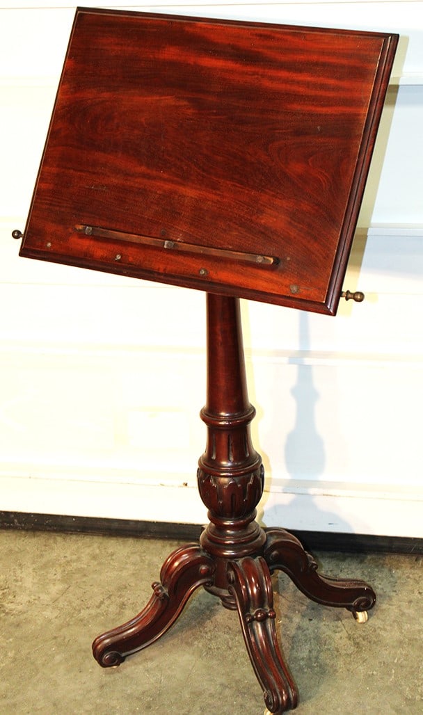 Super Victorian adjustable book stand marked Wylie and Lochhead Glasgow. All in original finish (1 of 5)